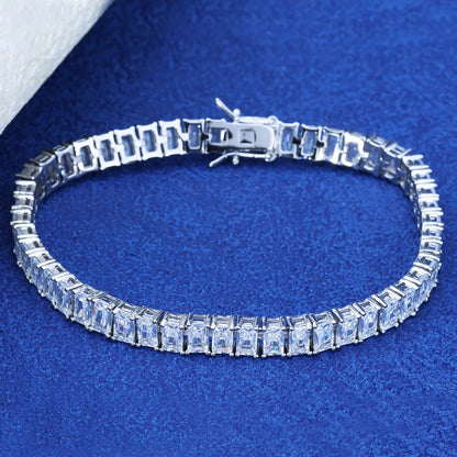 Pulsera de moissanita 3×5 mm corte brillante