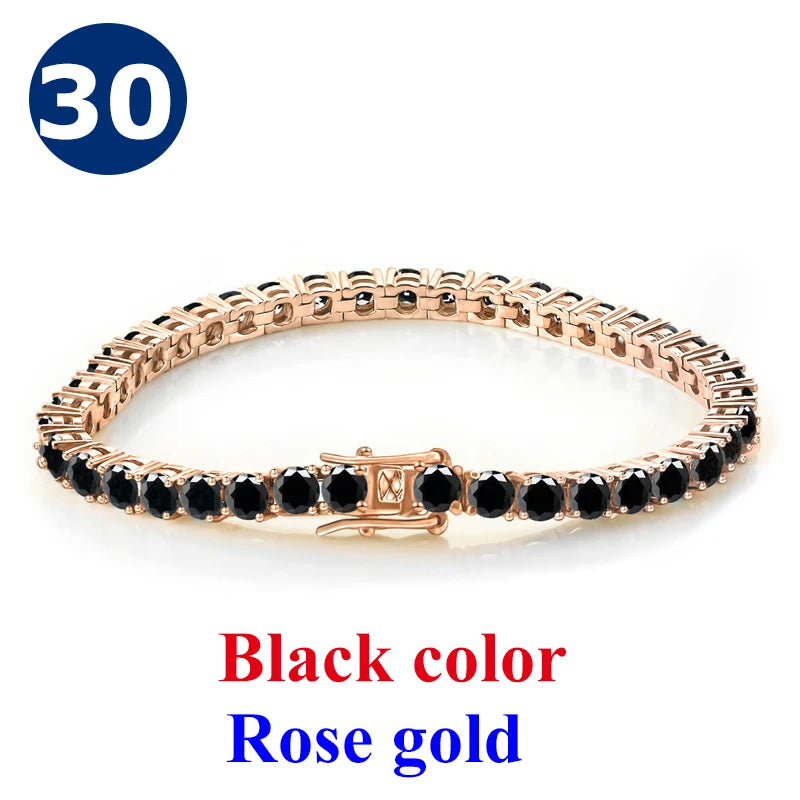 Cadena de tenis de moissanita Unisex Azul