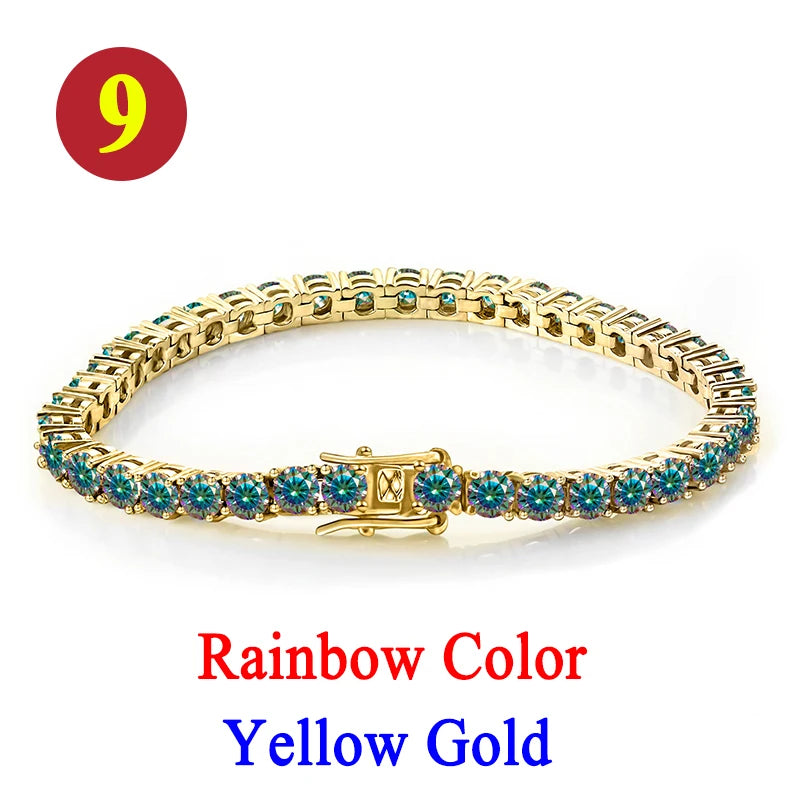 Pulsera tenis, moissanita vvs 3mm