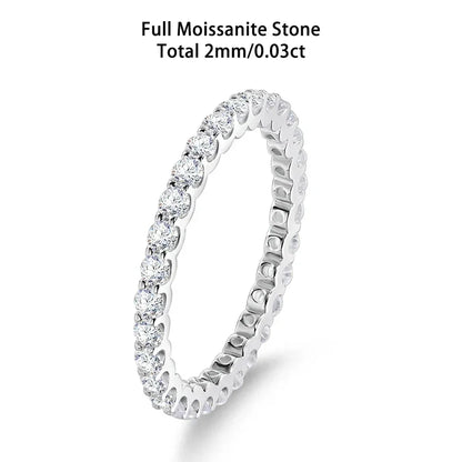 2/3mm anillos de moissanita, Unisex, plata 925, chapado el oro 18k