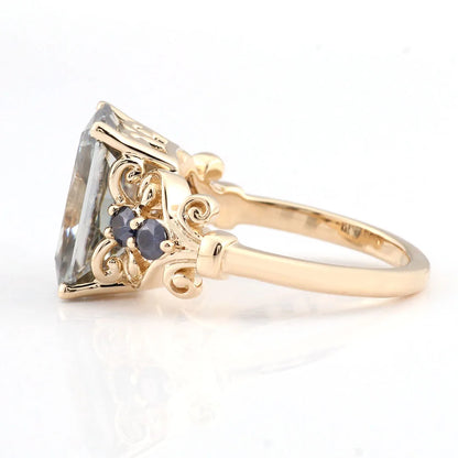 Anillos llamativos de moissanita gris provenzoso para mujer, joyería DIY de lujo de 14K, anillos de aniversario de 5,5 quilates para graduación con GRA