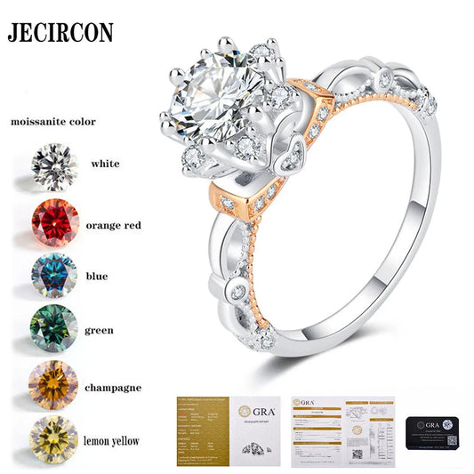 Anillo de moissanita de 1 quilate multicolor
