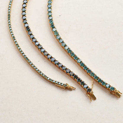 Cadena de tenis de moissanita Unisex Azul