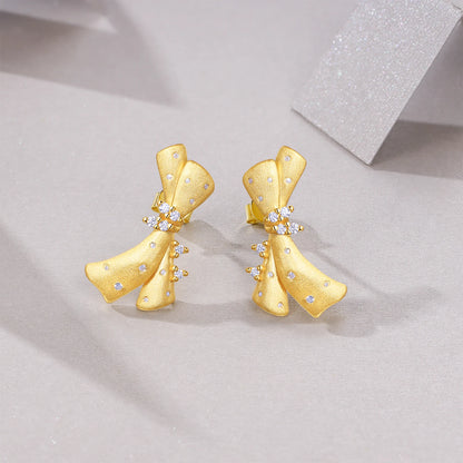 Juego de pendientes de plata con baño de oro 18k