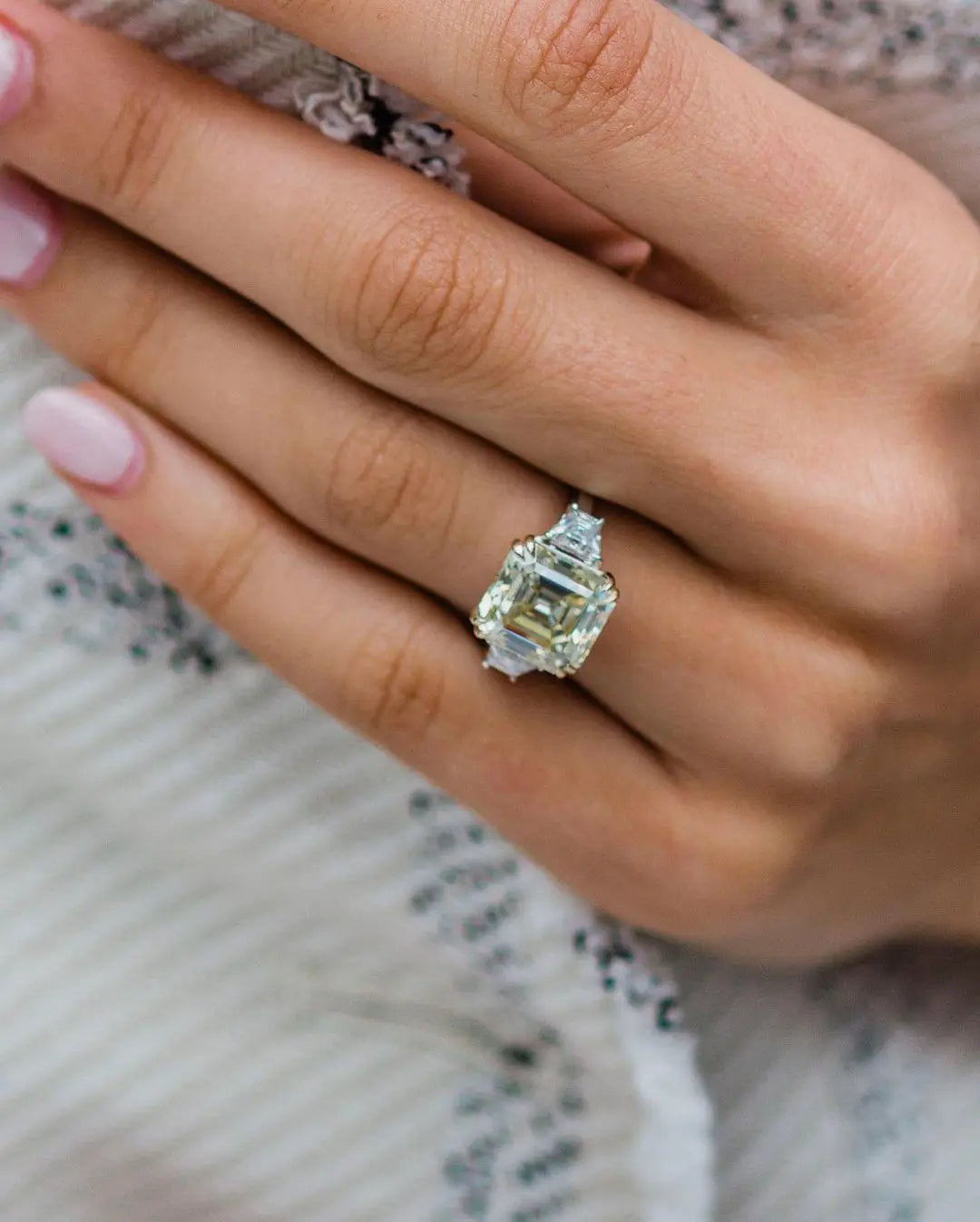 Anillo de mujer JOVOVASMILE moissanita amarilla 5 quilates 10x10mm corte Asscher Original 9k 18k oro blanco 585 joyería de dos tonos para fiesta