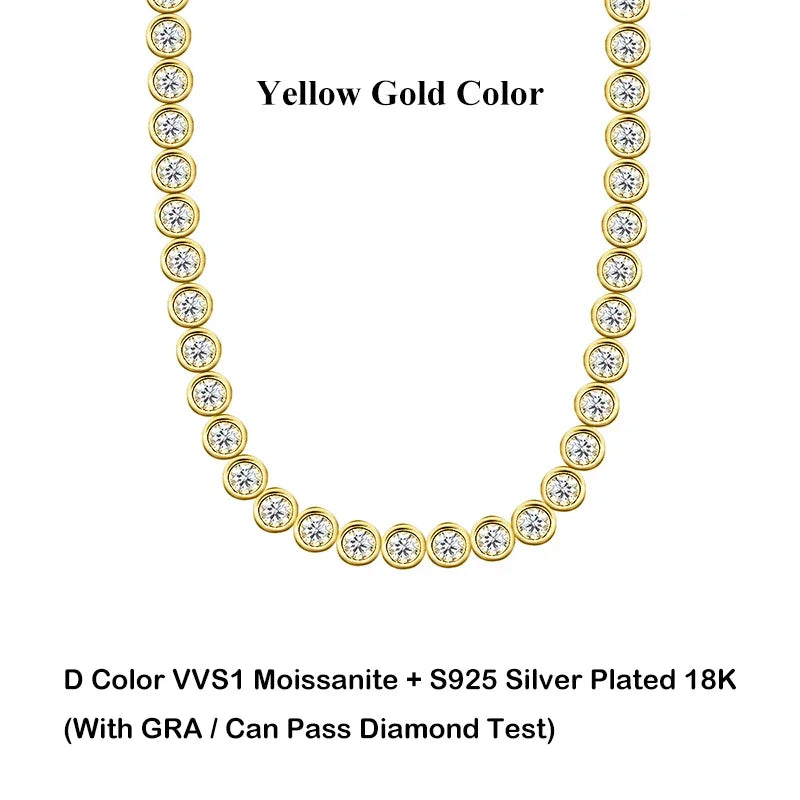 Cadena burbuja de moissanita 0.1ct de 3mm