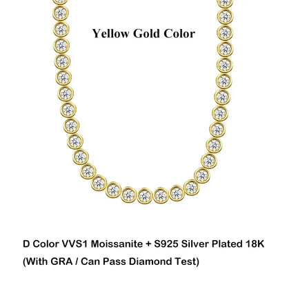 Cadena burbuja de moissanita 0.1ct de 3mm