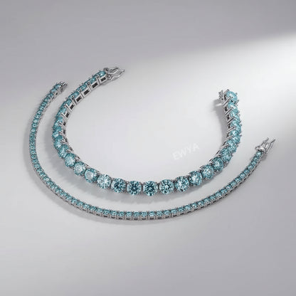 Pulsera de Moissanita Azul