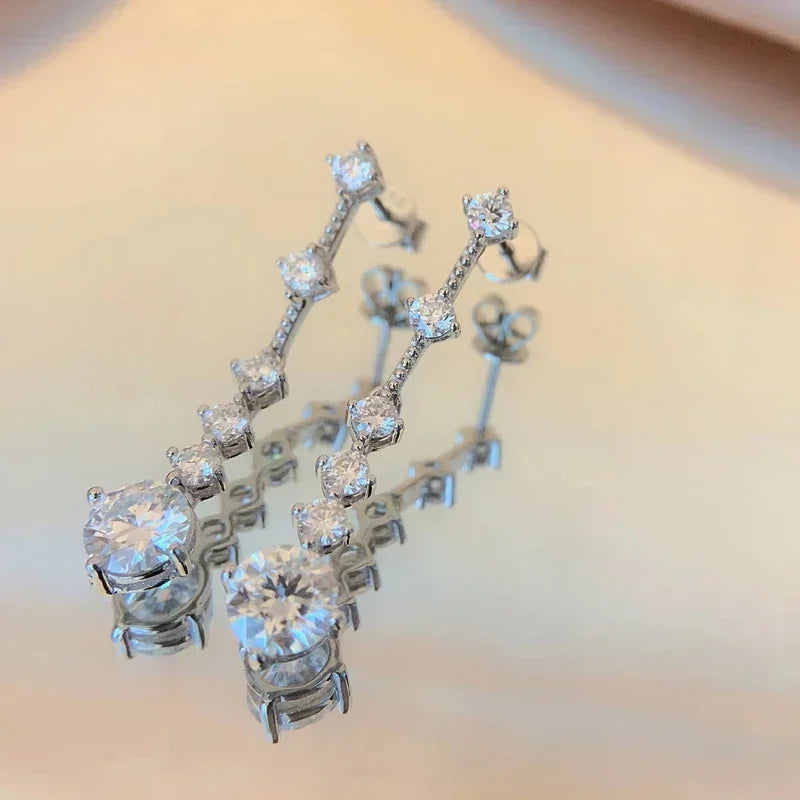 Pendientes colgantes de moissanita, 3 quilates