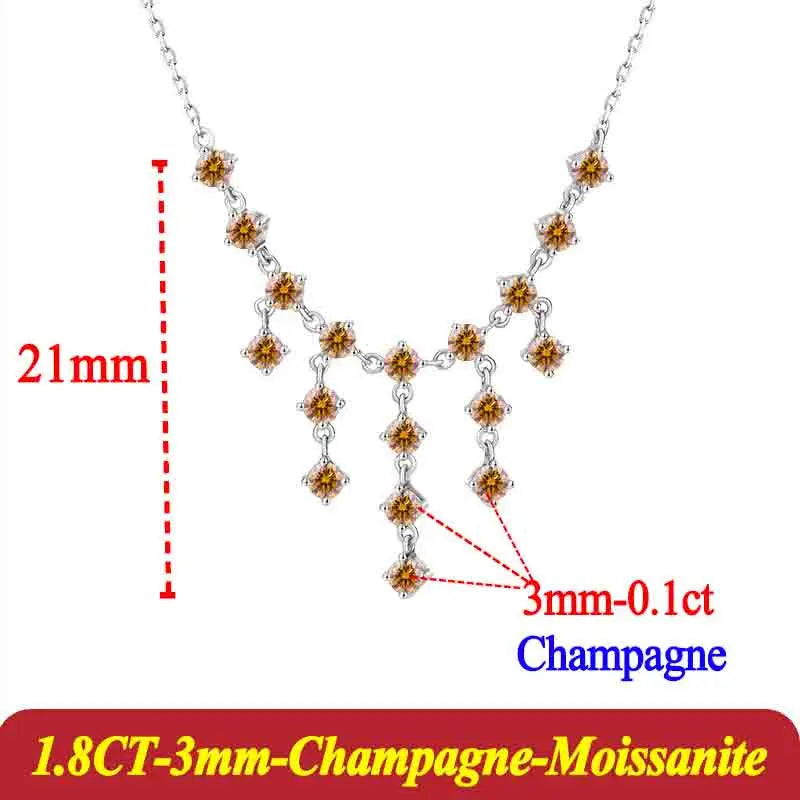Collar para mujer de plata con moissanita de 3mm