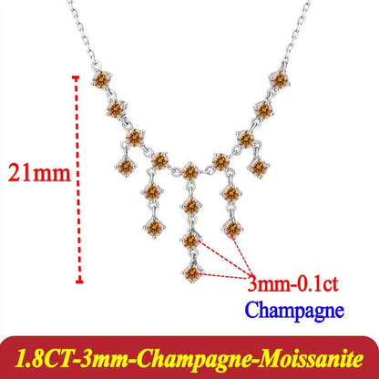 Collar para mujer de plata con moissanita de 3mm