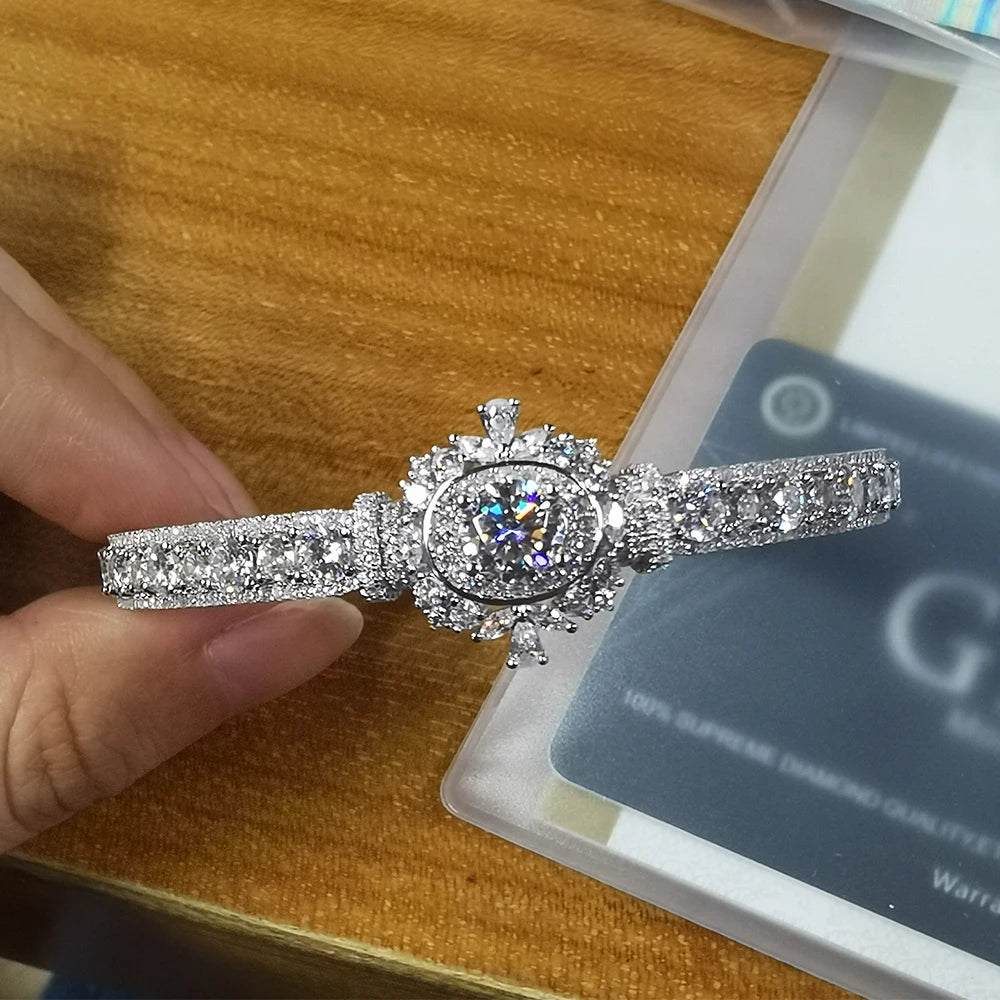 Pulsera para mujer de moissanita y circonita