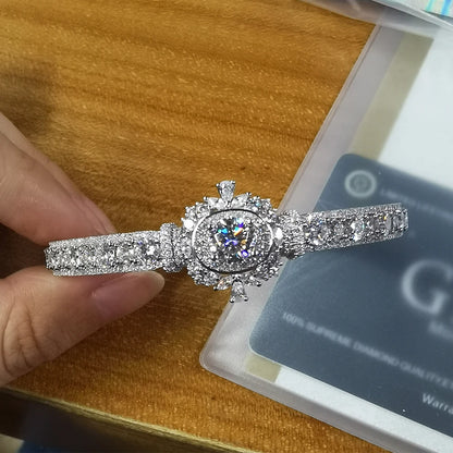 Pulsera para mujer de moissanita y circonita