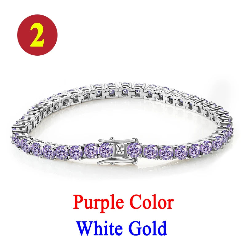 Pulsera tenis, moissanita vvs 3mm