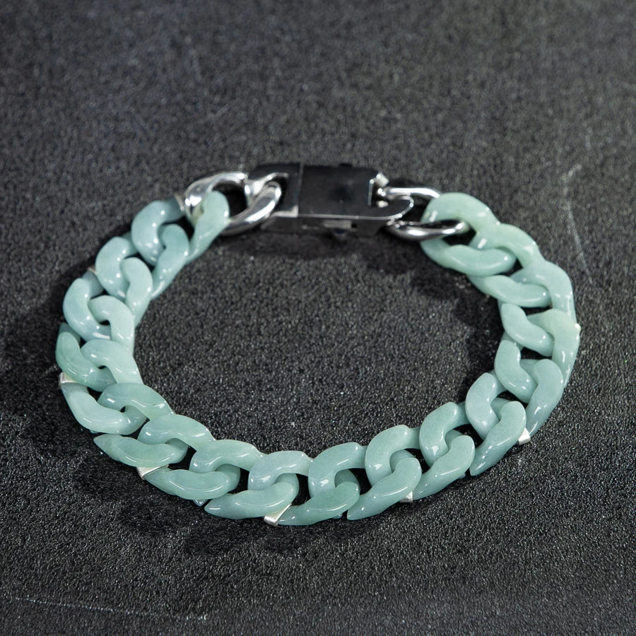 Cadena cubana de jade natural