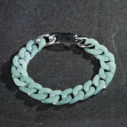 Cadena cubana de jade natural