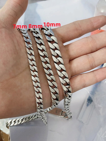 Cadena cubana de plata 925