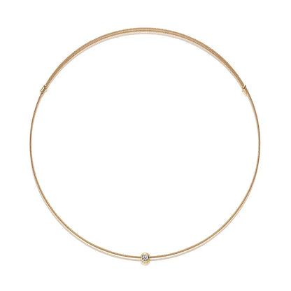 Gargantilla de plata 925 chapado en oro de 18k con moissanita