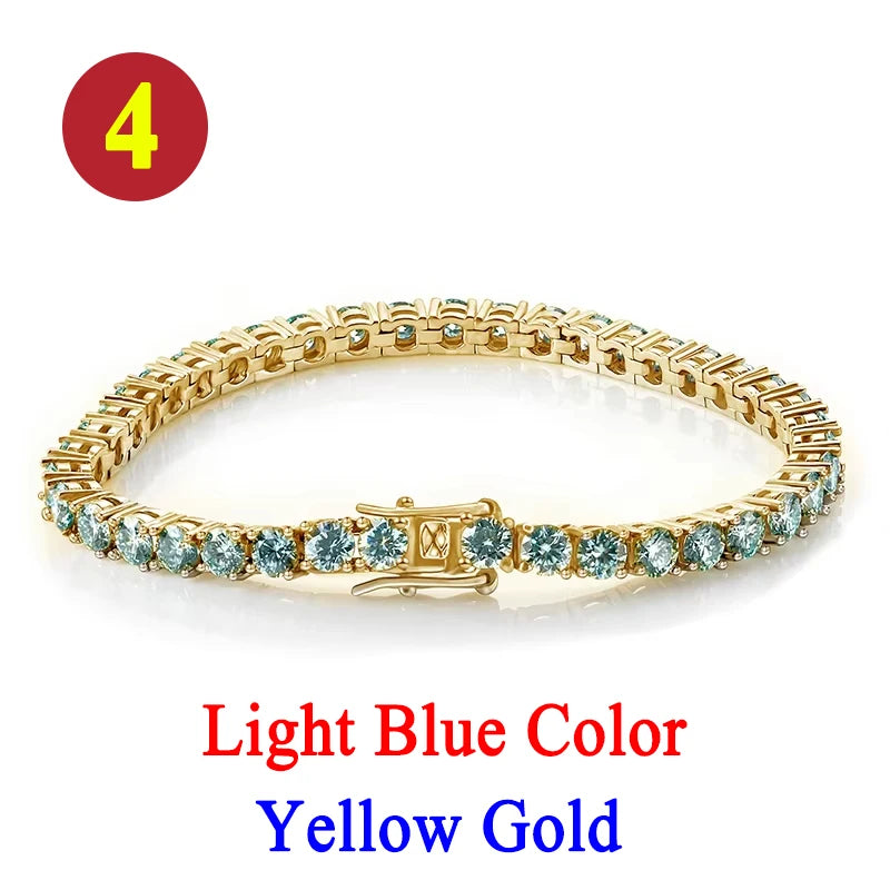 Pulsera tenis, moissanita vvs 3mm