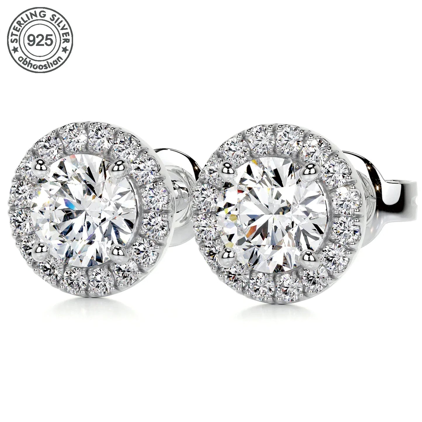Aretes roscados de moissanita