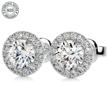 Aretes roscados de moissanita