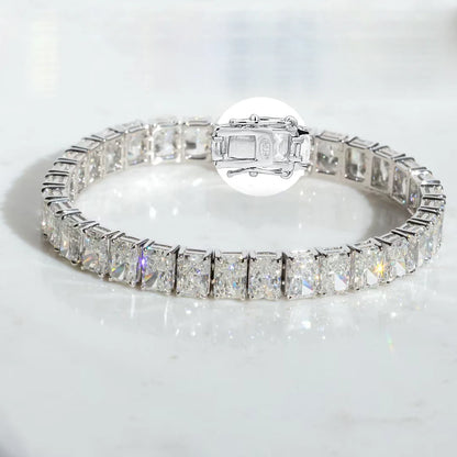 Pulsera de moissanita 3×5 mm corte brillante