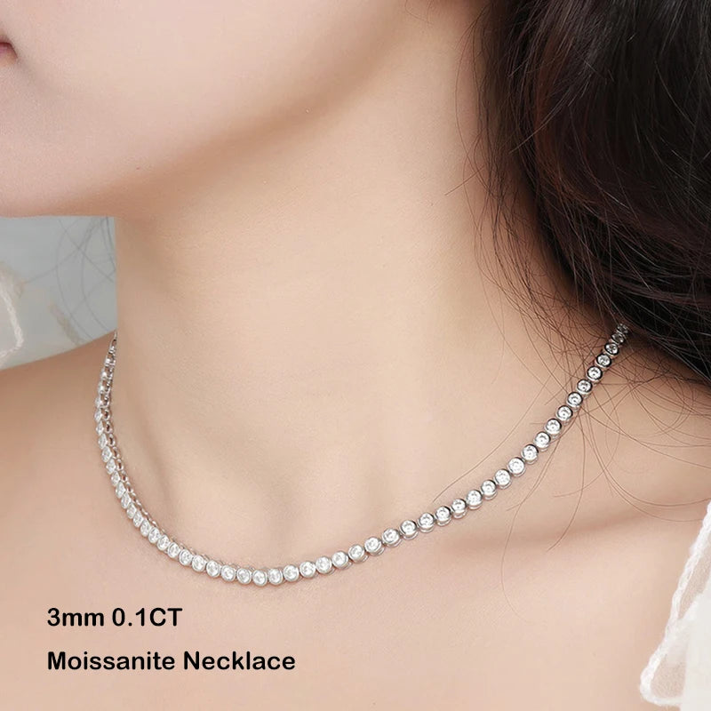Cadena burbuja de moissanita 0.1ct de 3mm