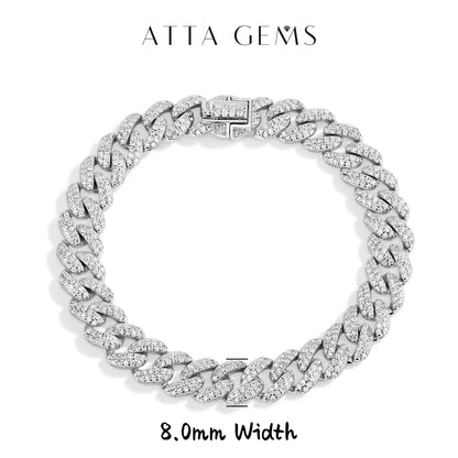 Cadena cubana de moissanita, Plata de Ley 925 chapada en oro de 18k