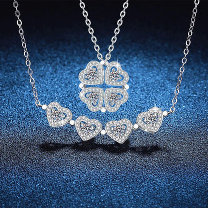 Cadena de clavícula de moissanita y paltino