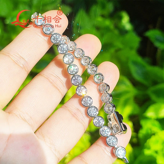 Pulsera burbuja de moissanita 3/4mm
