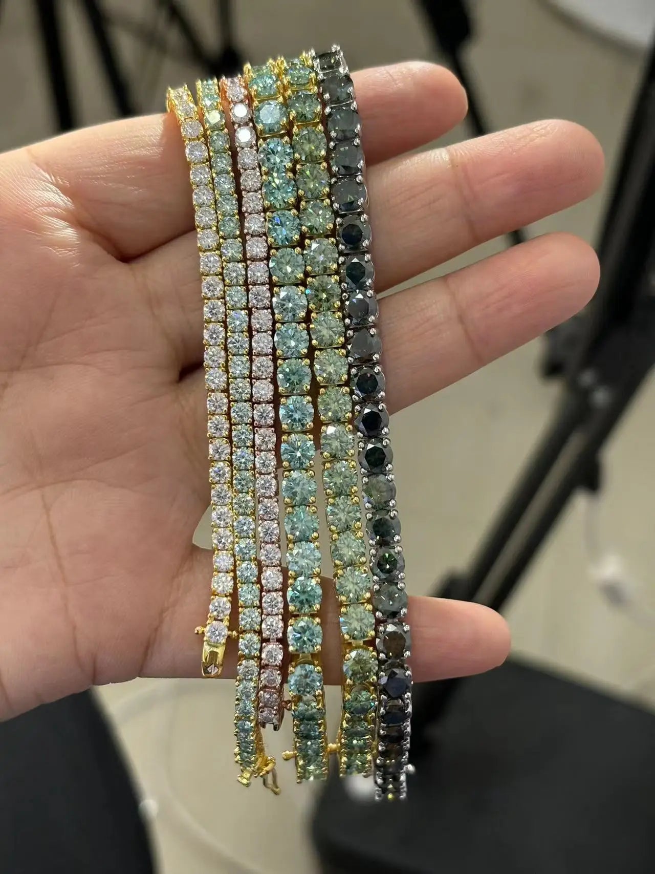 Pulsera tenis, moissanita vvs 3mm