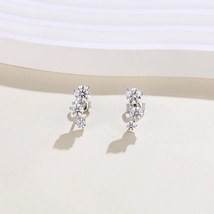Juego de pendientes de plata con moissanita