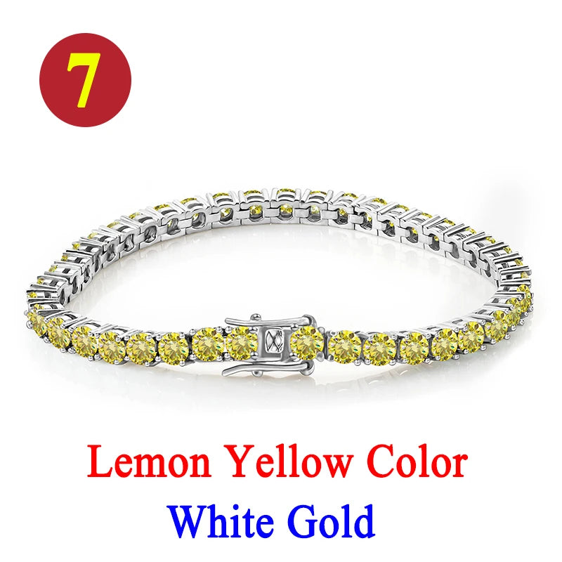 Pulsera tenis, moissanita vvs 3mm