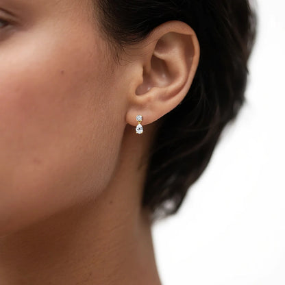 Pendientes de diamantes moissanita corte gota