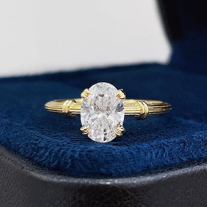 Anillo de Compromiso solitario, Corte Ovalado de 1.08ct