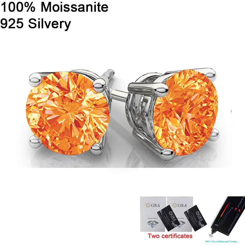 Pendientes de moissanita para mujer, multi-color
