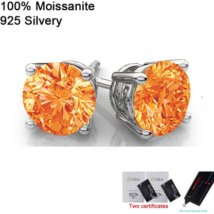 Pendientes de moissanita para mujer, multi-color