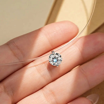 Gargantilla de plata con moissanita para mujer