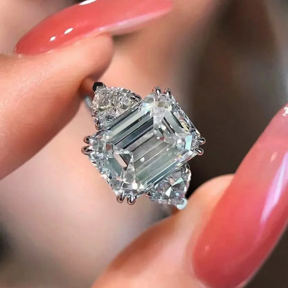 Anillo de Compromiso, Esmeralda con laterales 4ct