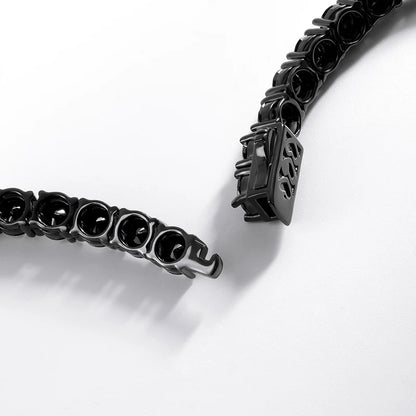Collar tennis de moissanita negra de 3 - 6.5 mm