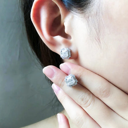 Juego de aretes Unisex de moissanita de 2 quilates