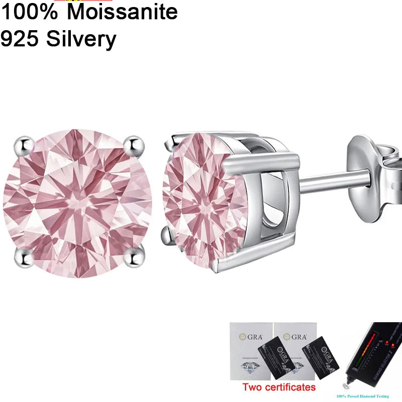 Pendientes de moissanita para mujer, multi-color