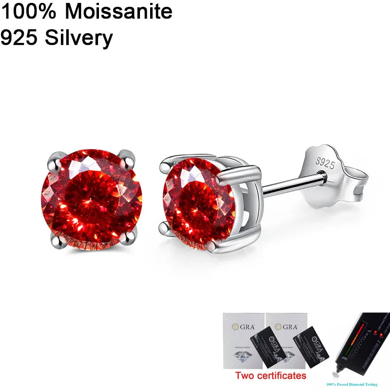 Pendientes de moissanita para mujer, multi-color