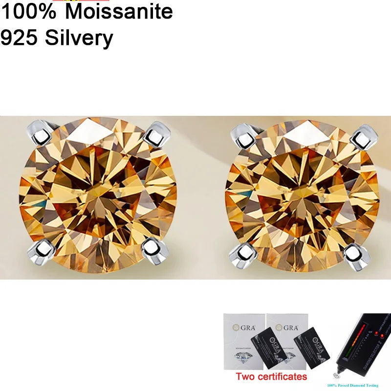 Pendientes de moissanita para mujer, multi-color