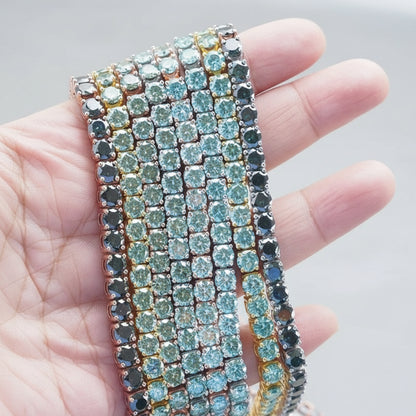 Cadena de tenis de moissanita Unisex Azul