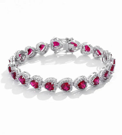 Pulsera de corindón rojo y platino PT950