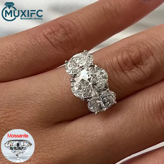 Anillo de compromiso de moissanita de corte ovalado de 3/6 quilates