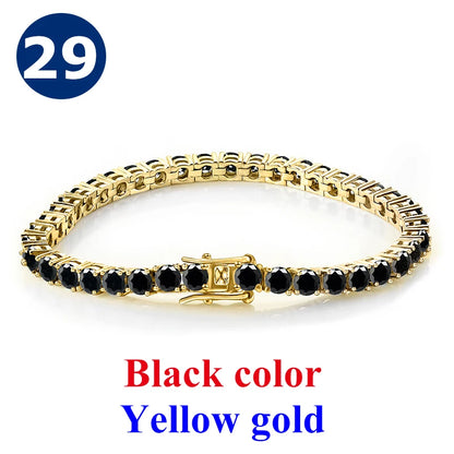 Cadena de tenis de moissanita Unisex Azul