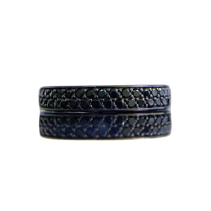 Anillo de plata con espinelas negras