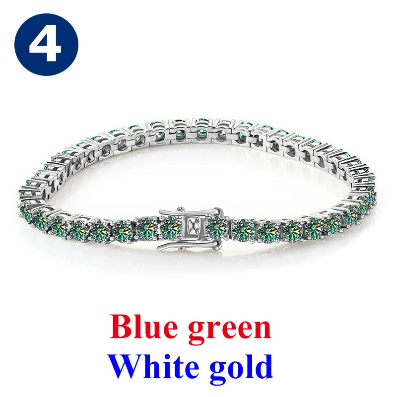 Cadena de tenis de moissanita Unisex Azul